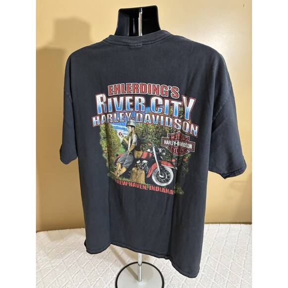 Harley Davidson Ehlerdings River City New Haven Indiana 2 Sided Tee Men’s XL - Picture 10 of 14